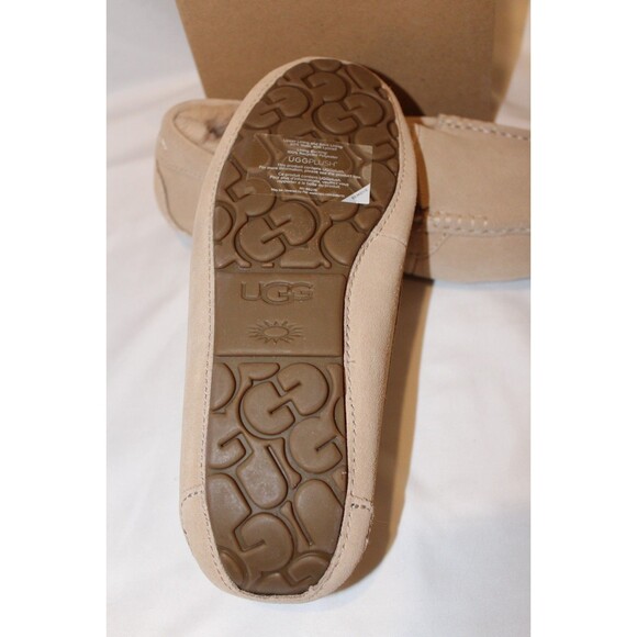 NIB UGG WOMEN'S ANSLEY SUEDE SHEARLING LINED SLIPPERS SAND - Picture 7 of 7